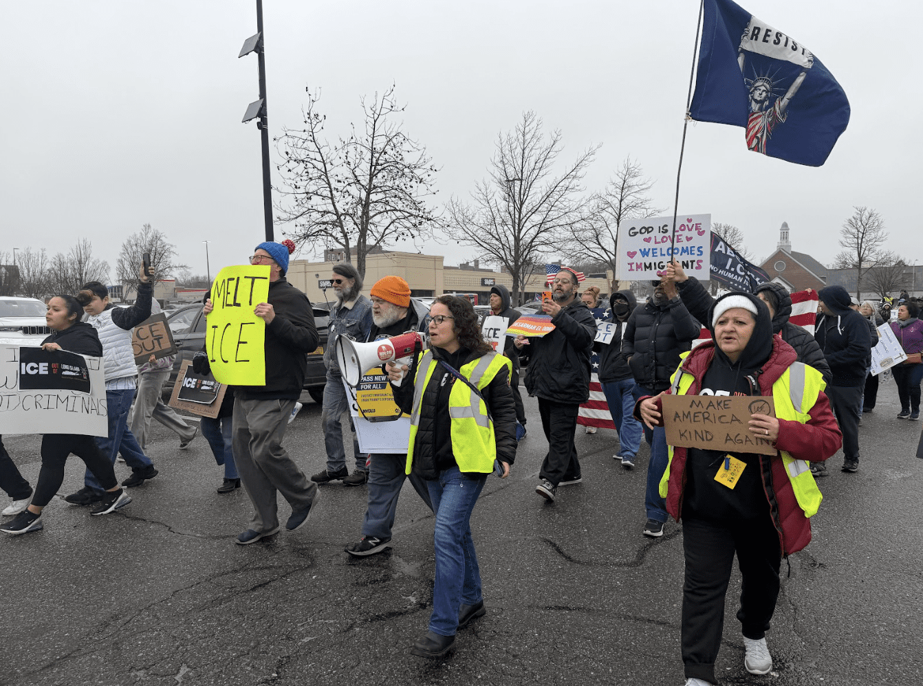 Long Island ‘ICE OUT’ protesters rally against immigration enforcement practices